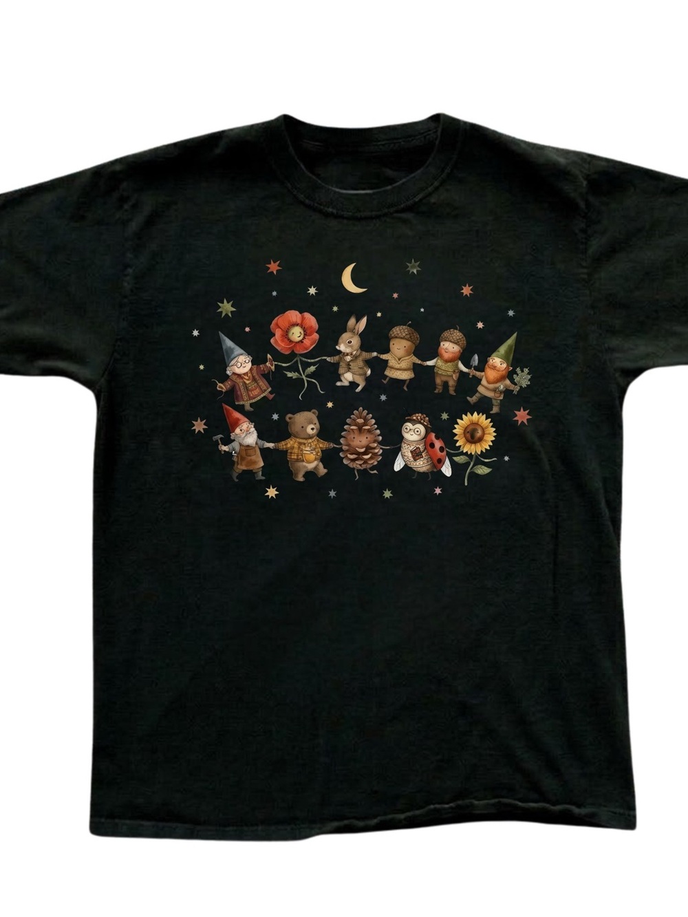 Black Woodland Friends Graphic Tee